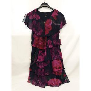 S.L. Fashions Women's Tiered Pebble Dress